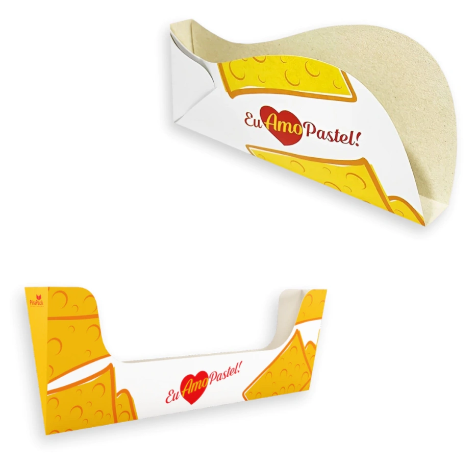 Suporte branco e amarelo personalizado para pastel
